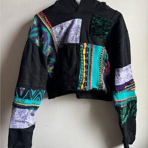 Handmade Patchwork Cropped Sweatshirt